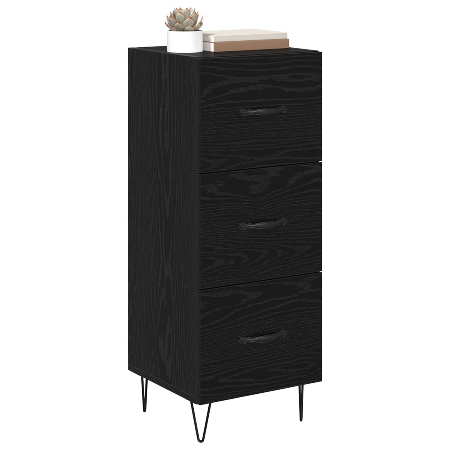 Sideboard Black oak 34 x 34.5 x 90 cm Engineered wood