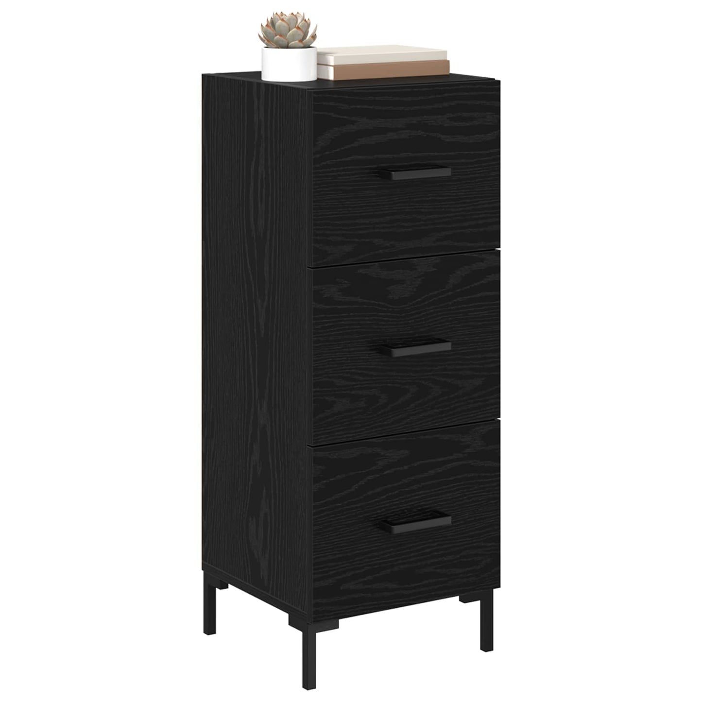 Sideboard Black Oak 34.5 x 34 x 90 cm Engineered Wood