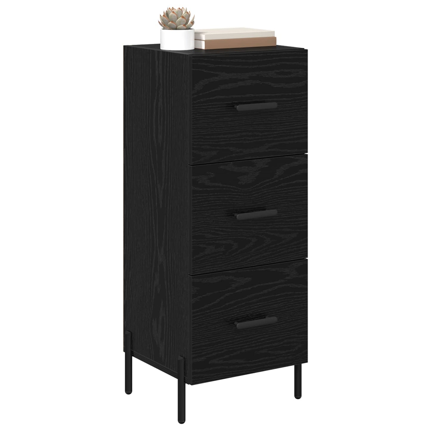 Sideboard Black oak 34 x 34.5 x 90 cm Engineered wood