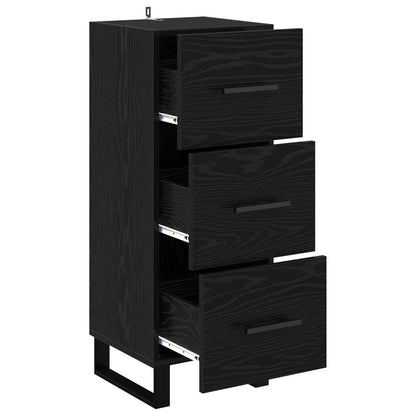 Sideboard Black Oak 34.5 x 34 x 90 cm Engineered Wood and Iron