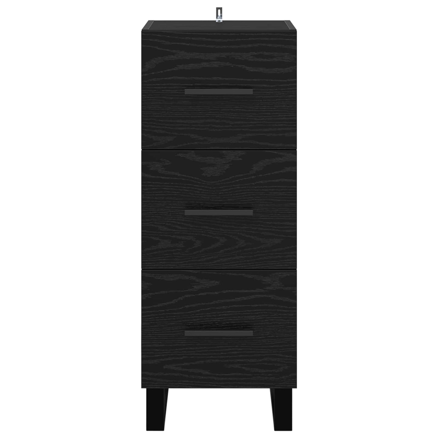 Sideboard Black Oak 34.5 x 34 x 90 cm Engineered Wood and Iron