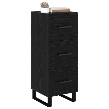 Sideboard Black Oak 34.5 x 34 x 90 cm Engineered Wood and Iron