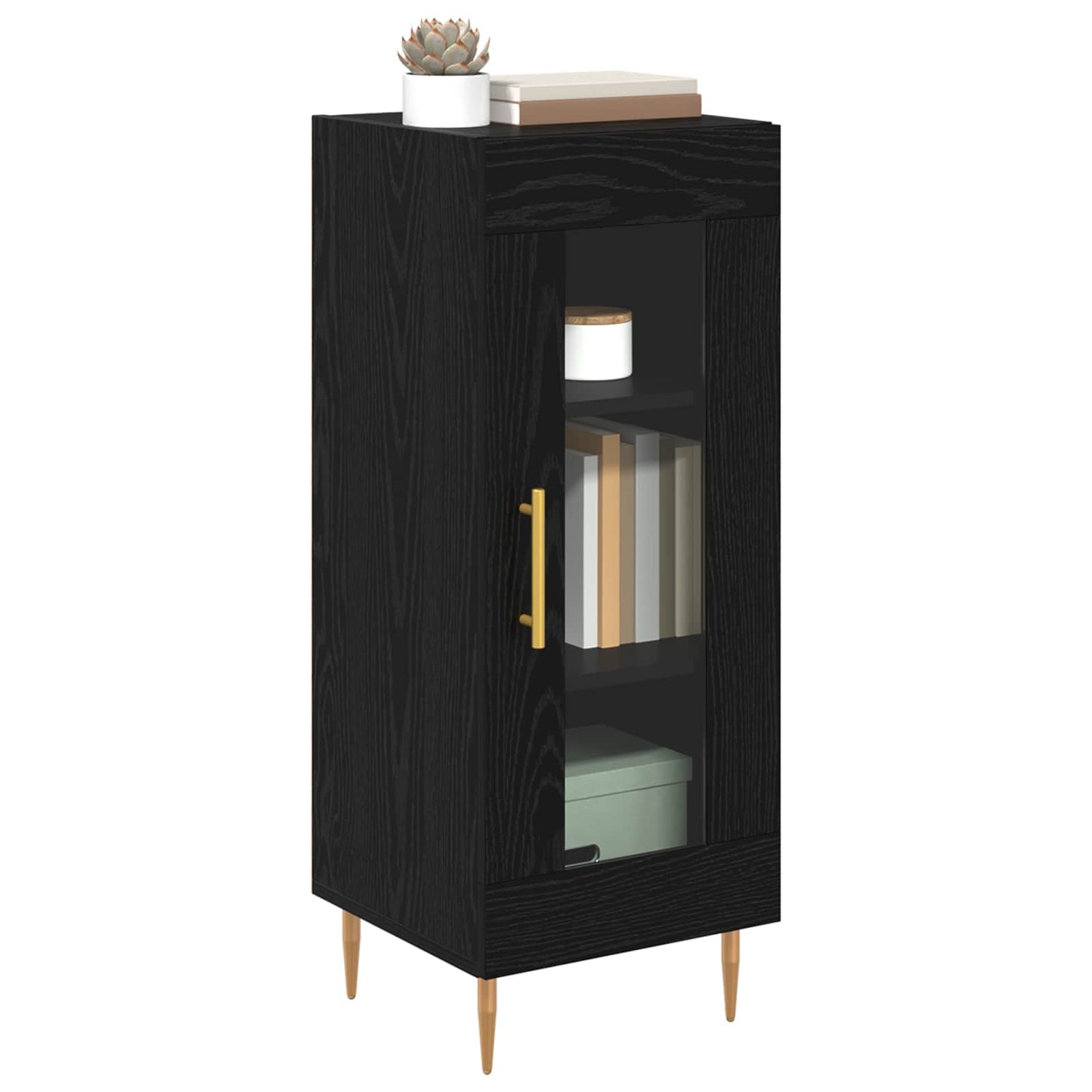 Sideboard Black oak 34 x 34.5 x 90 cm Engineered wood