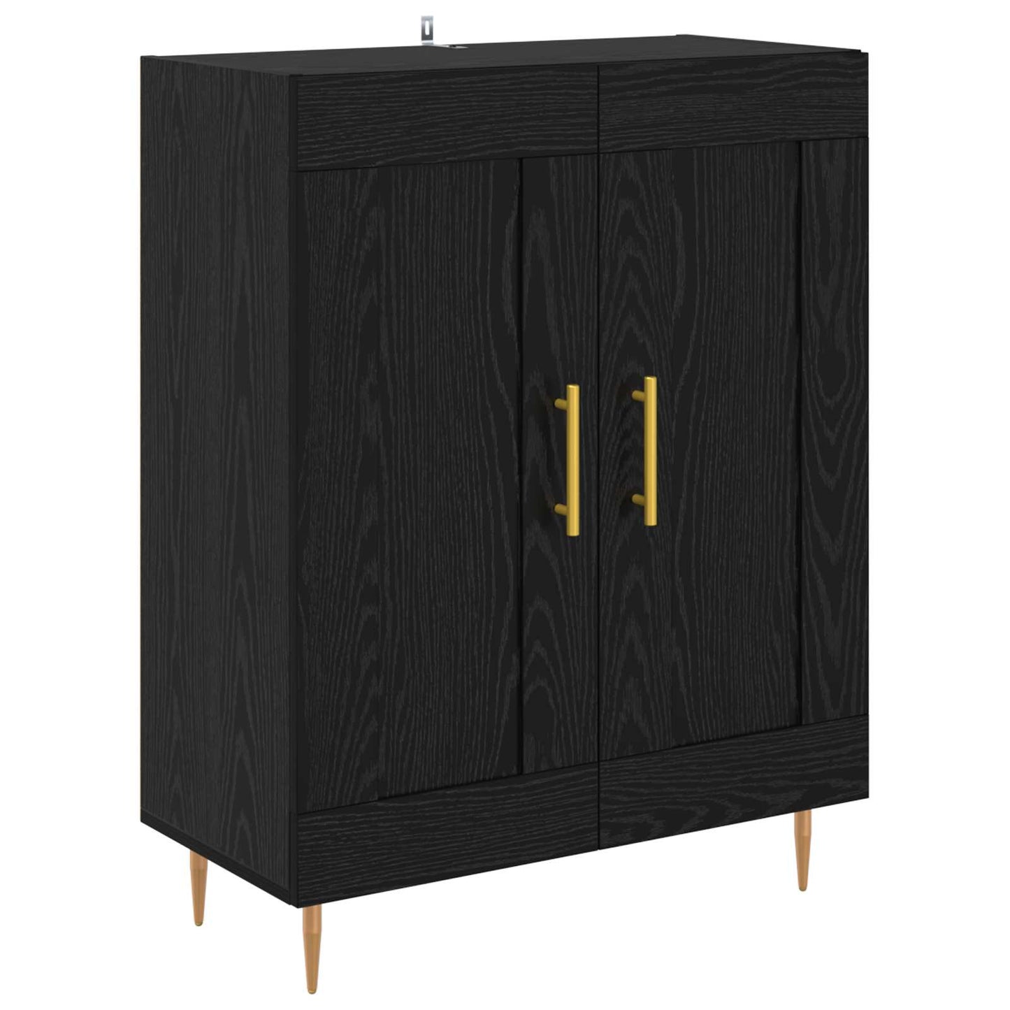 Sideboard Black Oak 69.5 x 34 x 90 cm Engineered Wood and Iron
