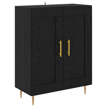 Sideboard Black Oak 69.5 x 34 x 90 cm Engineered Wood and Iron