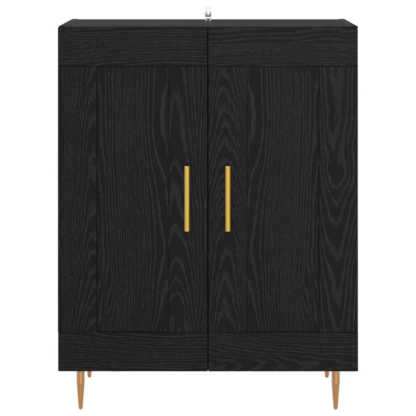 Sideboard Black Oak 69.5 x 34 x 90 cm Engineered Wood and Iron