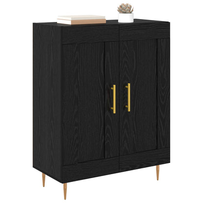 Sideboard Black Oak 69.5 x 34 x 90 cm Engineered Wood and Iron