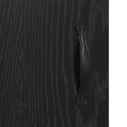 Sideboard Black Oak 69.5 x 34 x 90 cm Engineered Wood and Iron