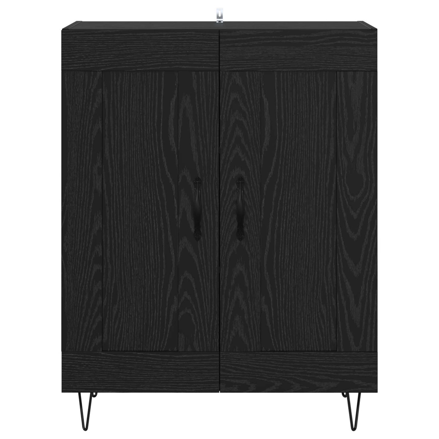 Sideboard Black Oak 69.5 x 34 x 90 cm Engineered Wood and Iron