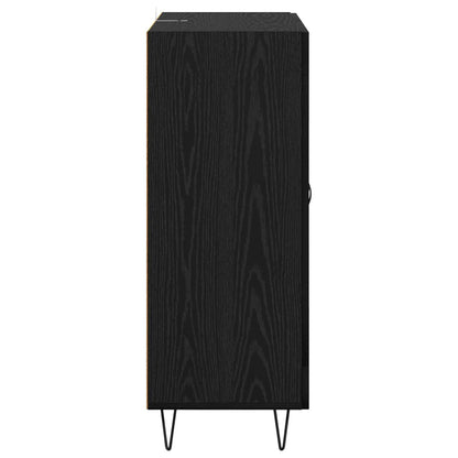 Sideboard Black Oak 69.5 x 34 x 90 cm Engineered Wood and Iron