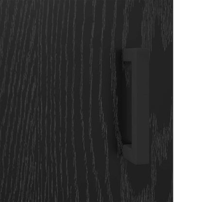 Sideboard Black Oak 69.5 x 34 x 90 cm Engineered Wood and Iron