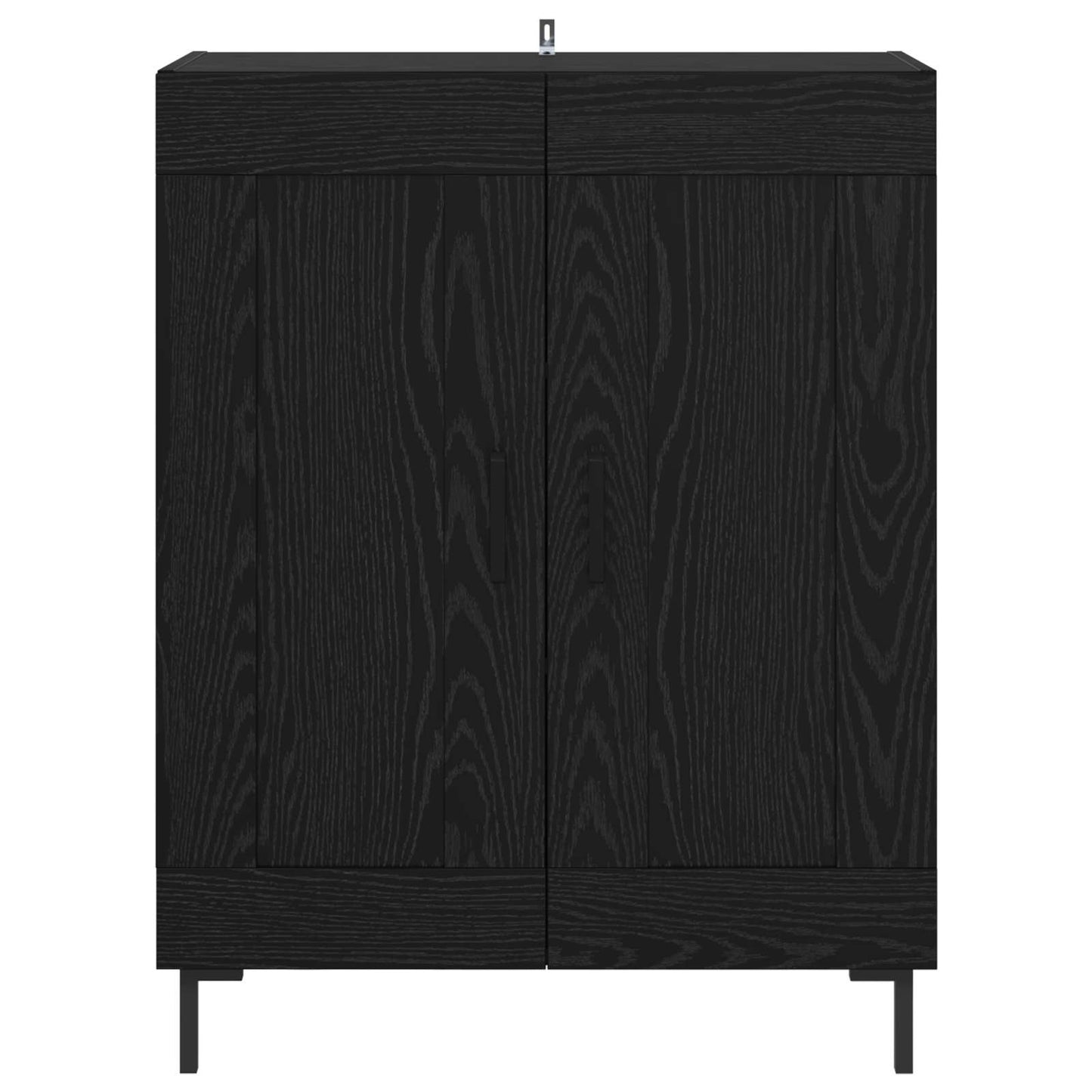 Sideboard Black Oak 69.5 x 34 x 90 cm Engineered Wood and Iron