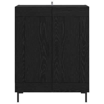 Sideboard Black Oak 69.5 x 34 x 90 cm Engineered Wood and Iron
