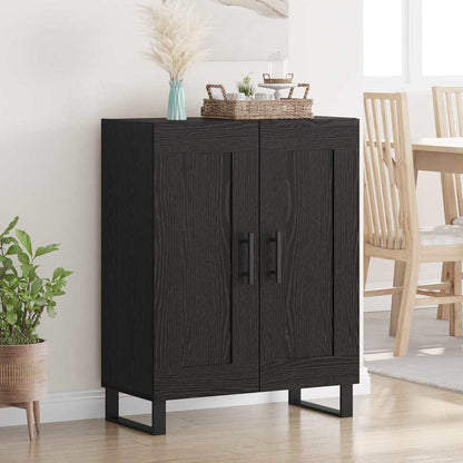 Sideboard Black Oak 69.5 x 34 x 90 cm Engineered Wood and Iron
