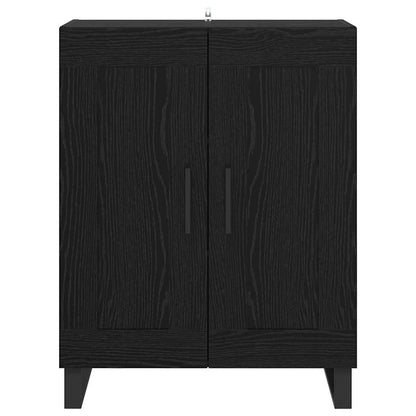 Sideboard Black Oak 69.5 x 34 x 90 cm Engineered Wood and Iron