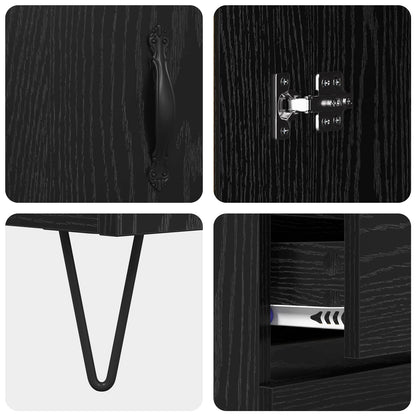 Sideboard Black Oak 69.5 x 34 x 90 cm Engineered Wood