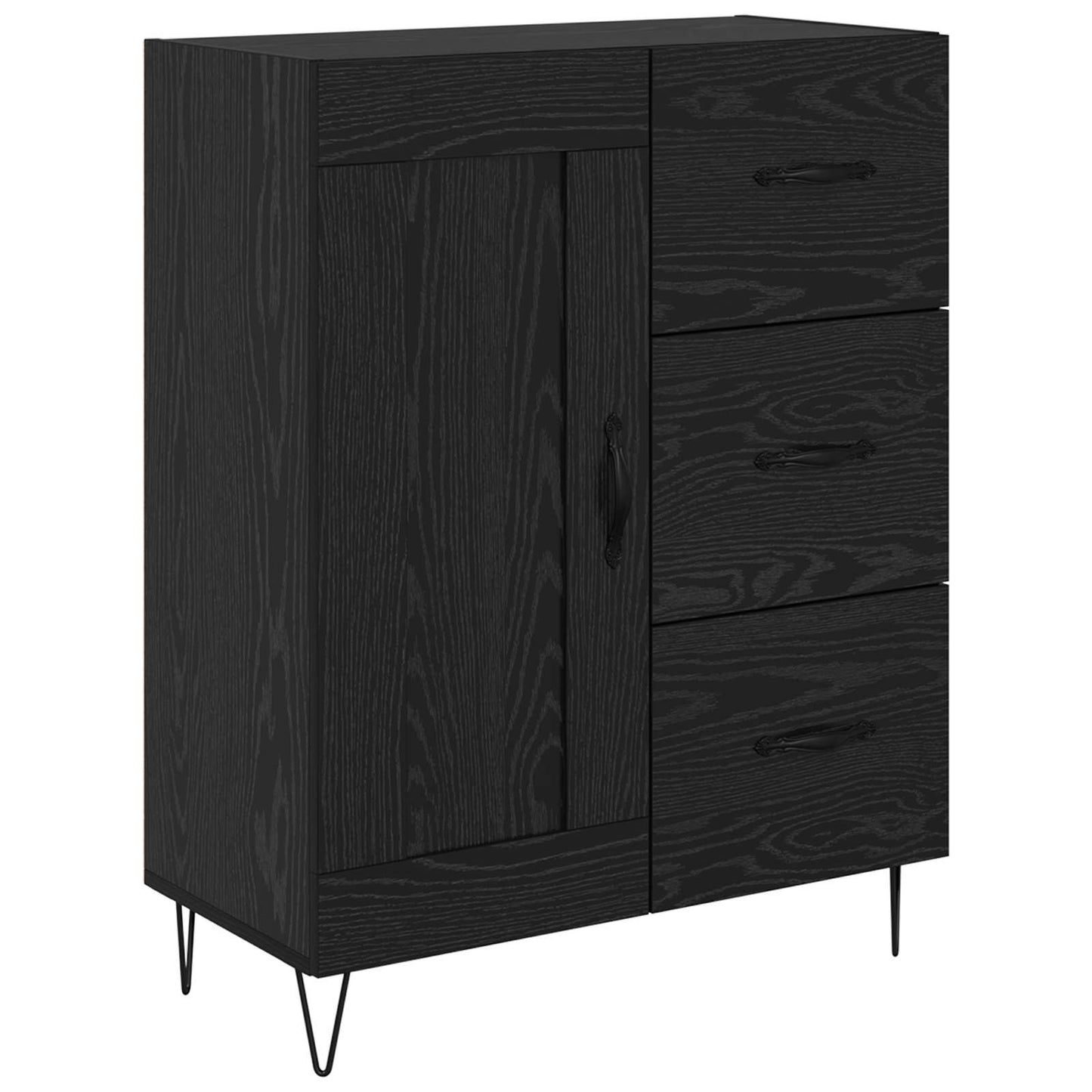 Sideboard Black Oak 69.5 x 34 x 90 cm Engineered Wood