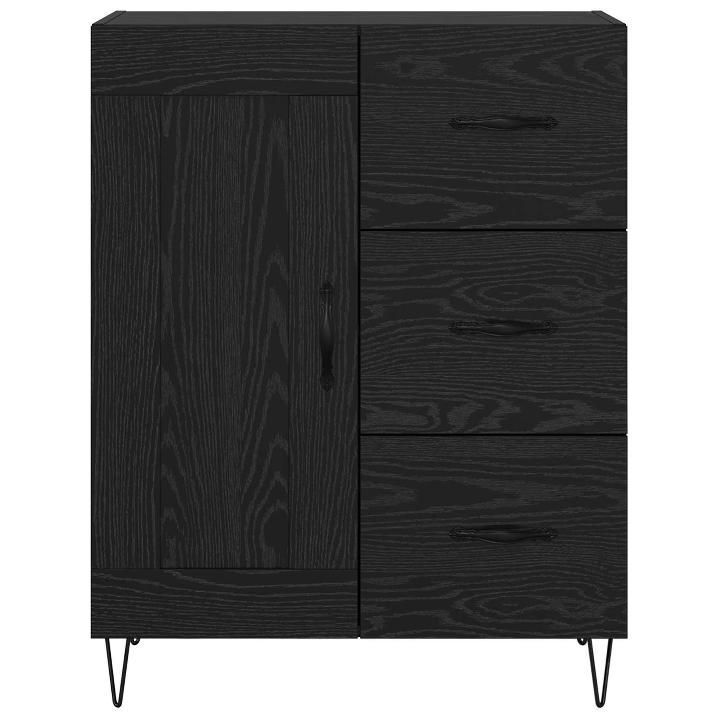Sideboard Black Oak 69.5 x 34 x 90 cm Engineered Wood