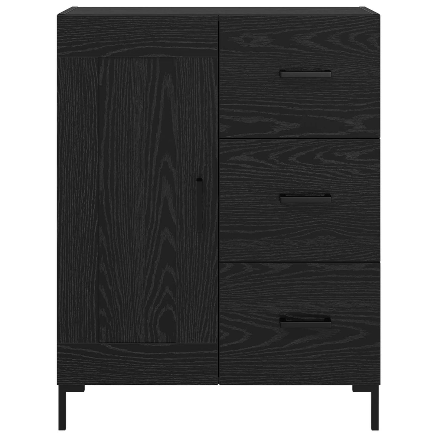 Sideboard Black oak 69.5 x 34 x 90 cm Engineered wood