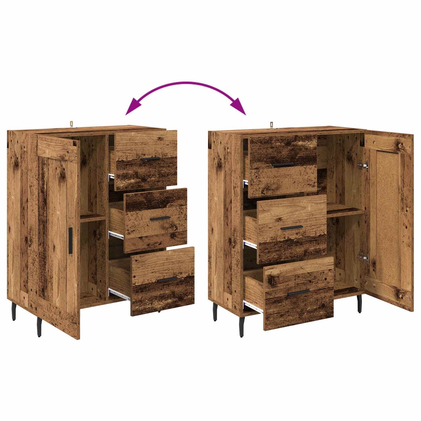 Sideboard Old Wood 69.5 x 34 x 90 cm Engineered Wood and Iron