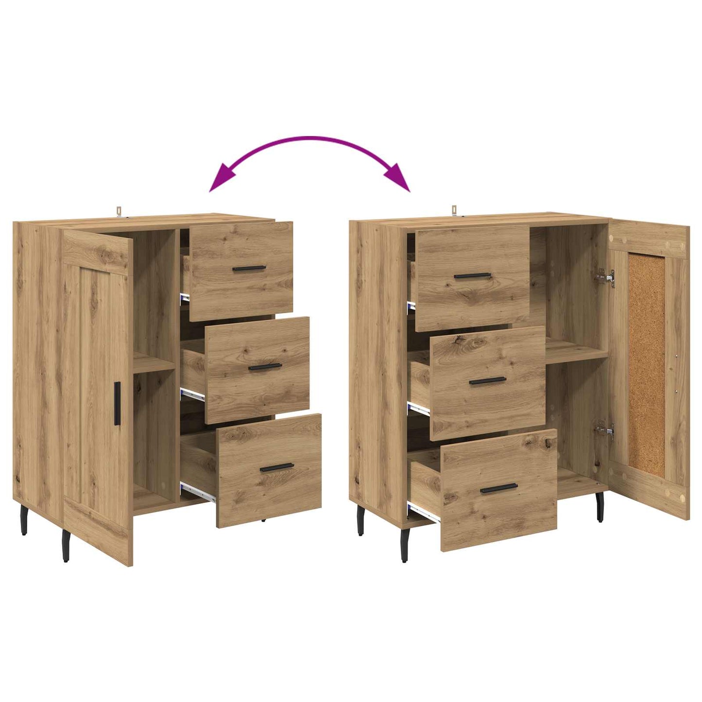 Sideboard with Drawer Artisan Oak 69.5 x 34 x 90 cm