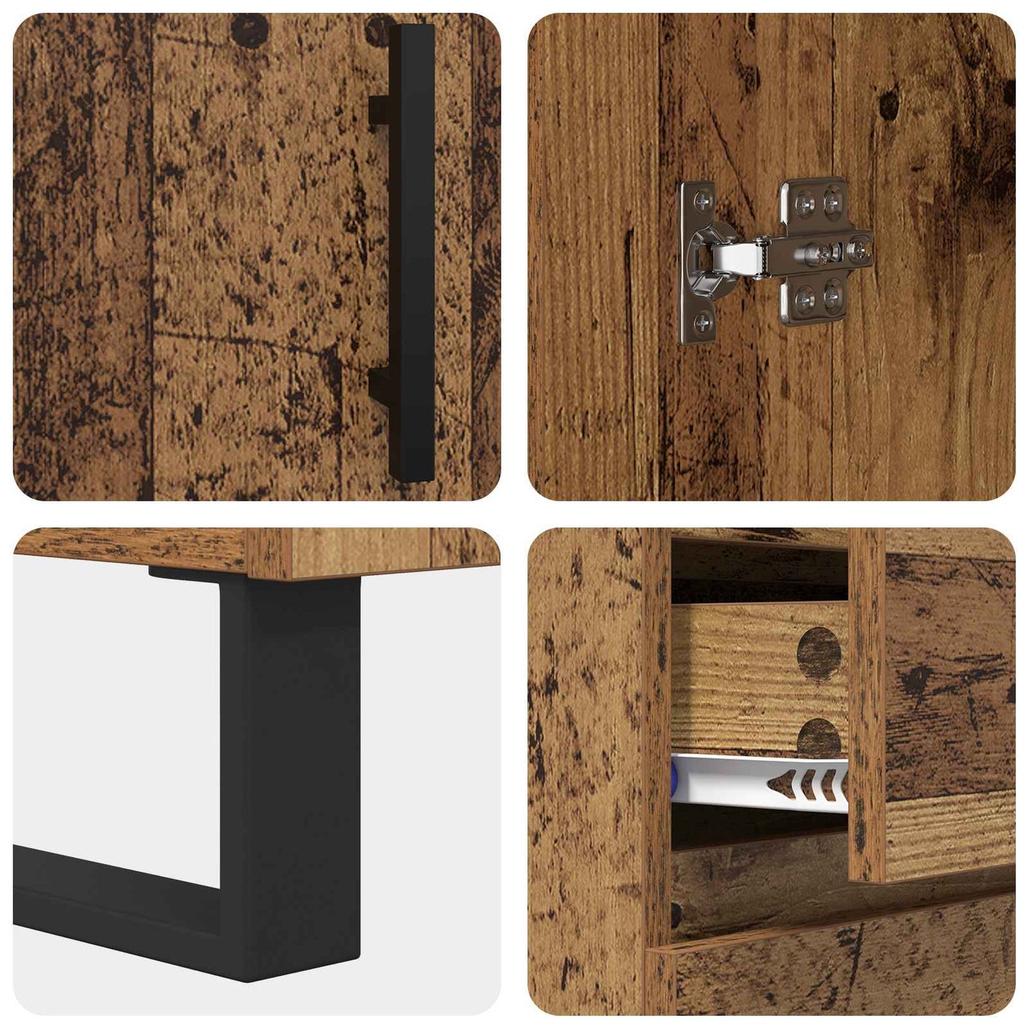Sideboard Old Wood 69.5 x 34 x 90 cm Engineered Wood and Iron