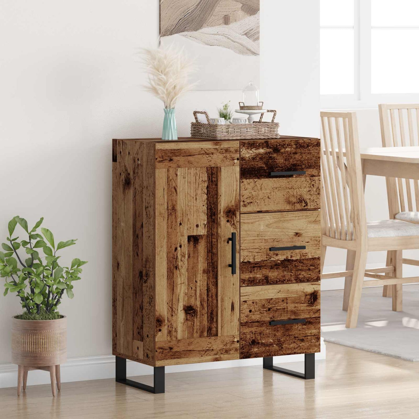 Sideboard Old Wood 69.5 x 34 x 90 cm Engineered Wood and Iron