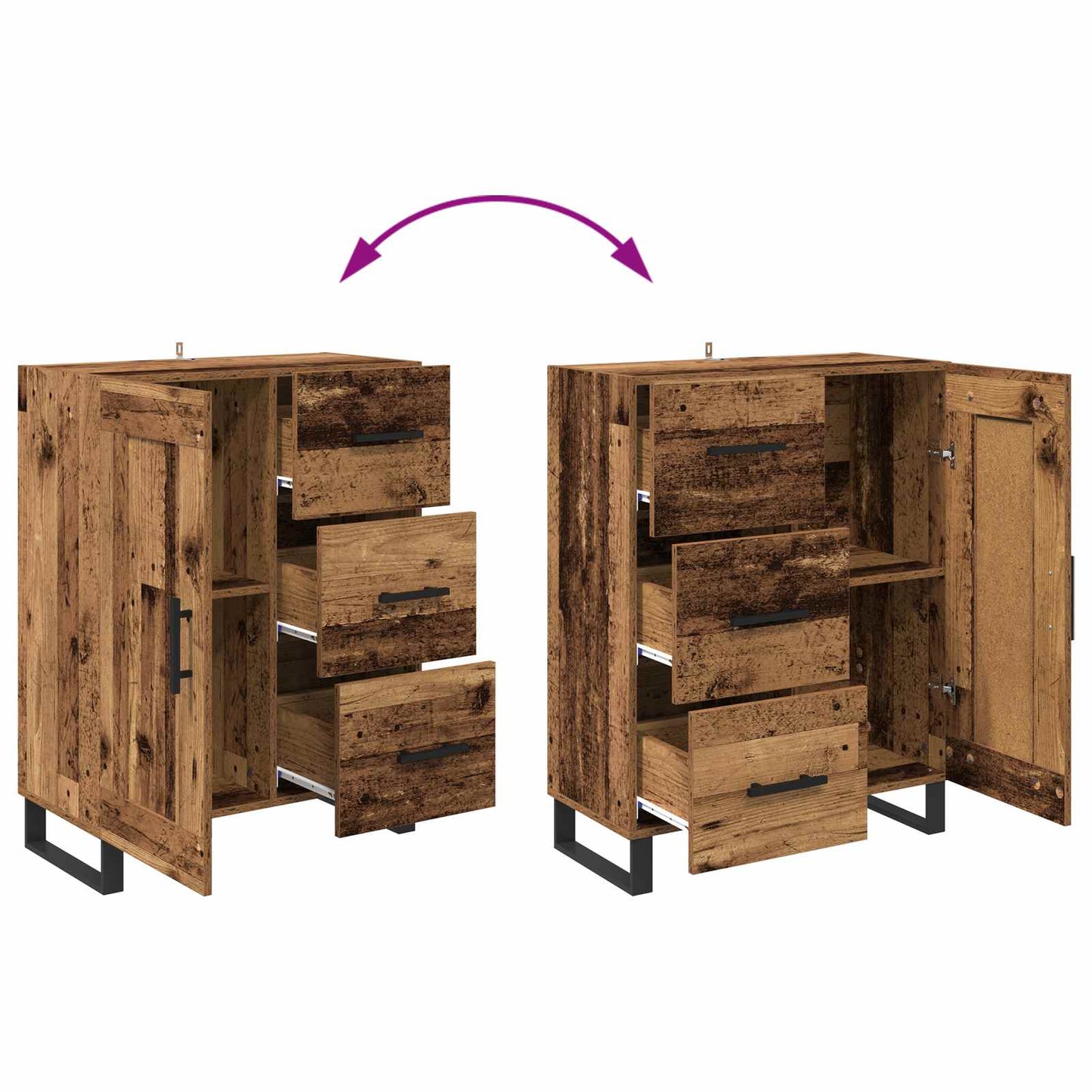 Sideboard Old Wood 69.5 x 34 x 90 cm Engineered Wood and Iron