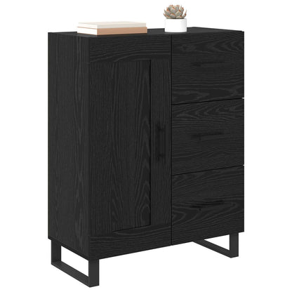 Sideboard Black Oak 69.5 x 34 x 90 cm Engineered Wood and Iron
