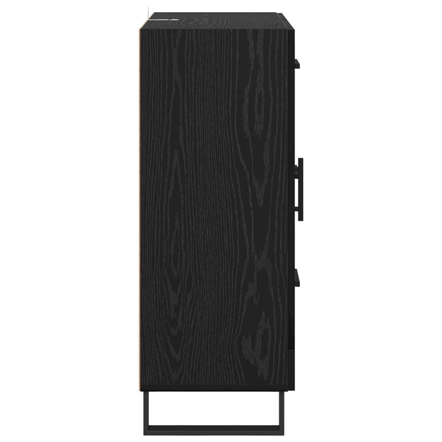 Sideboard Black Oak 69.5 x 34 x 90 cm Engineered Wood and Iron