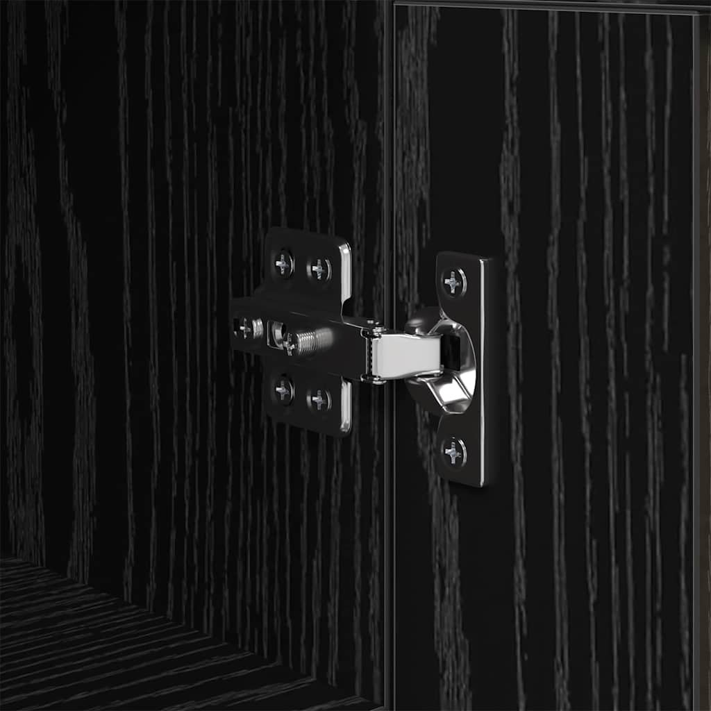 Sideboard Black Oak 34.5 x 34 x 90 cm Engineered Wood and Iron