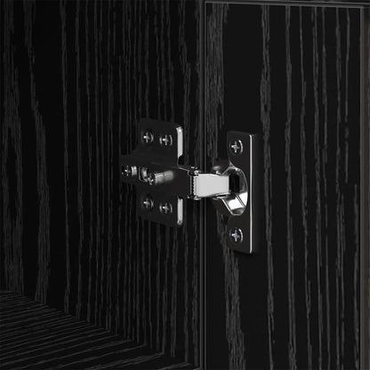 Sideboard Black Oak 34.5 x 34 x 90 cm Engineered Wood and Iron