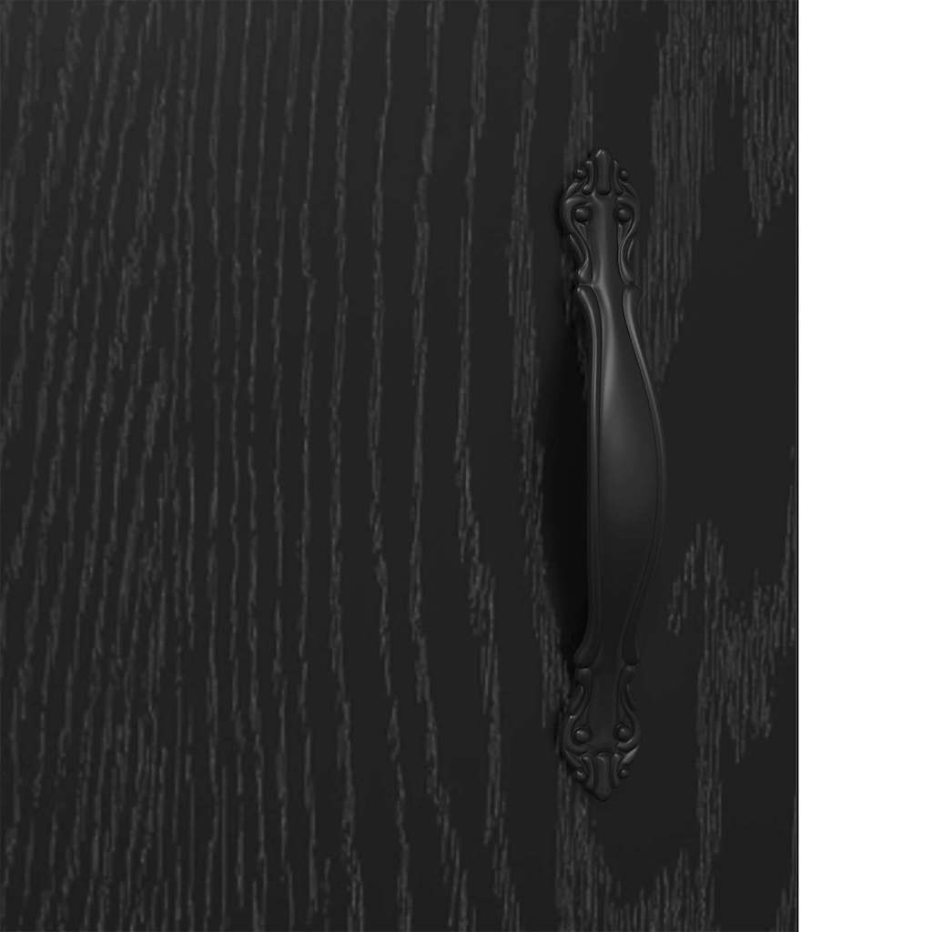 Sideboard Black Oak 34.5 x 34 x 90 cm Engineered Wood and Iron