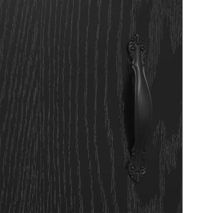 Sideboard Black Oak 34.5 x 34 x 90 cm Engineered Wood and Iron