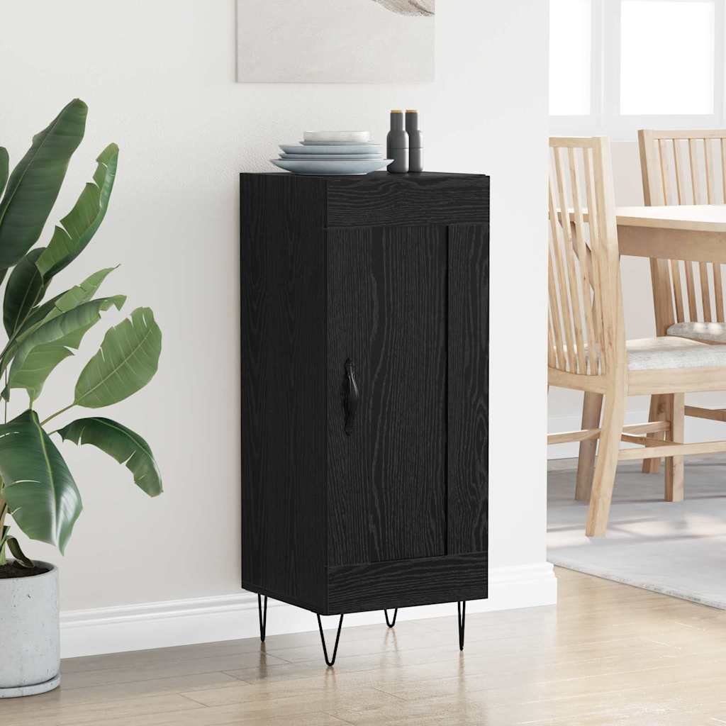 Sideboard Black Oak 34.5 x 34 x 90 cm Engineered Wood and Iron