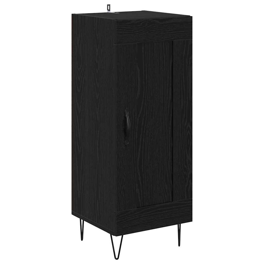 Sideboard Black Oak 34.5 x 34 x 90 cm Engineered Wood and Iron