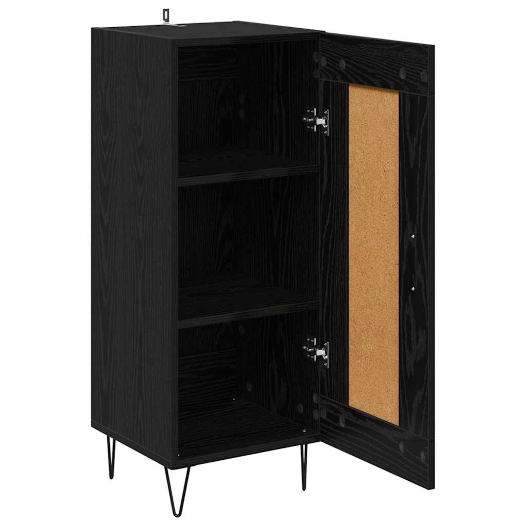 Sideboard Black Oak 34.5 x 34 x 90 cm Engineered Wood and Iron