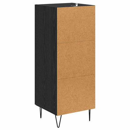 Sideboard Black Oak 34.5 x 34 x 90 cm Engineered Wood and Iron
