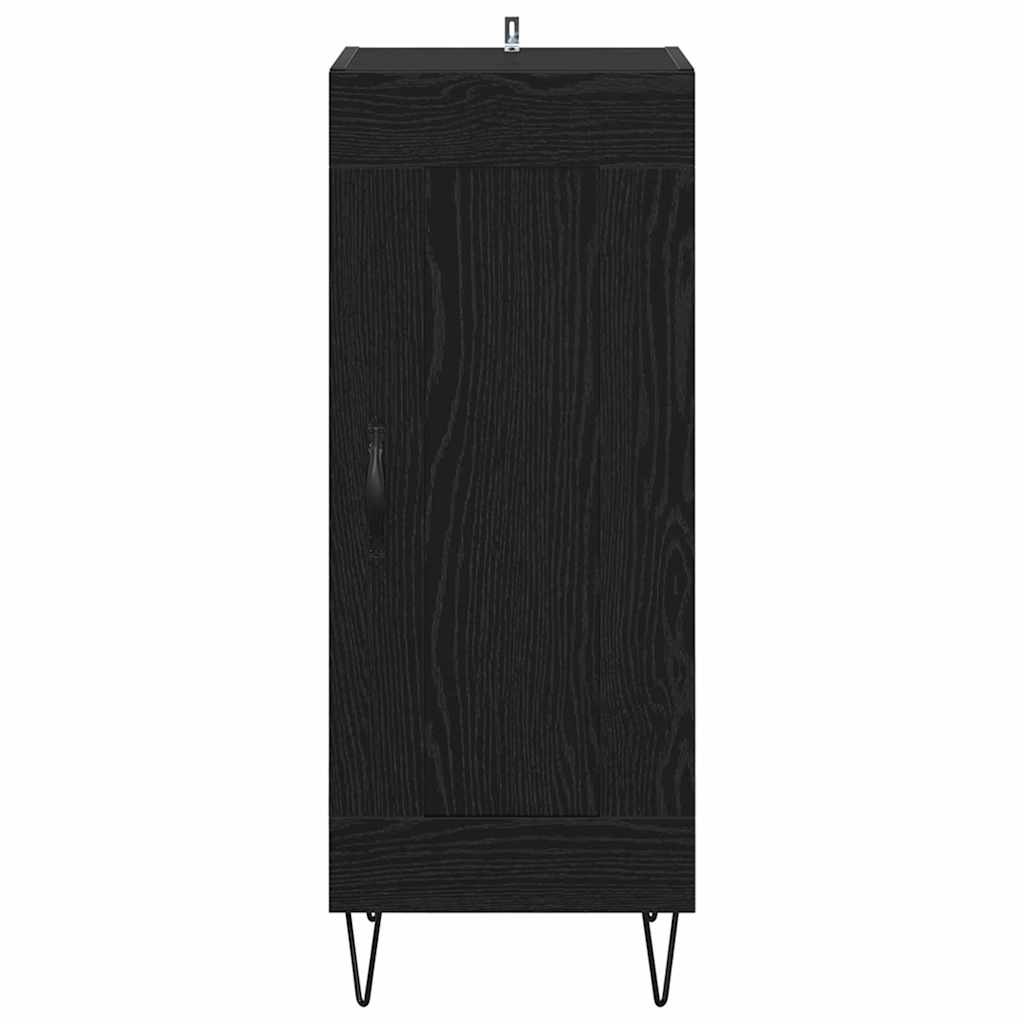 Sideboard Black Oak 34.5 x 34 x 90 cm Engineered Wood and Iron