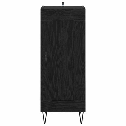 Sideboard Black Oak 34.5 x 34 x 90 cm Engineered Wood and Iron