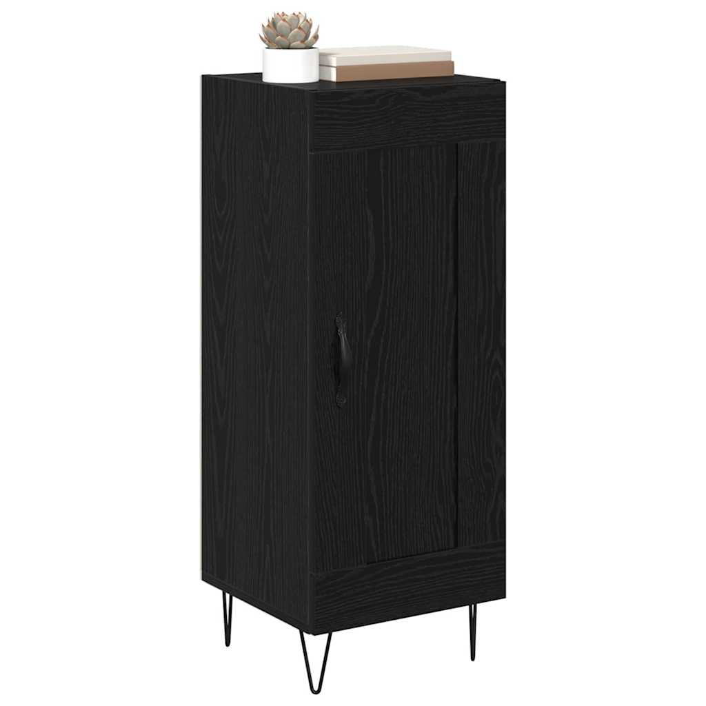 Sideboard Black Oak 34.5 x 34 x 90 cm Engineered Wood and Iron