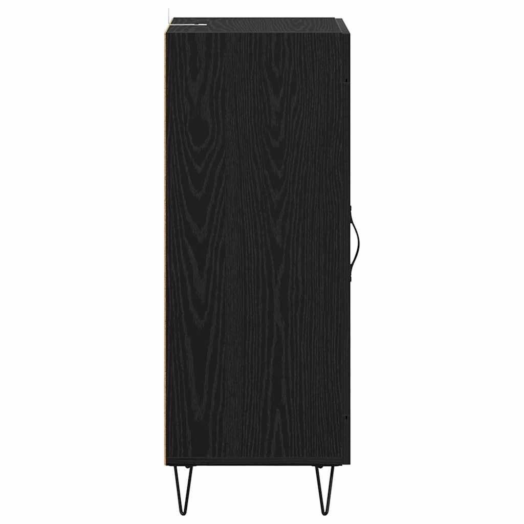 Sideboard Black Oak 34.5 x 34 x 90 cm Engineered Wood and Iron