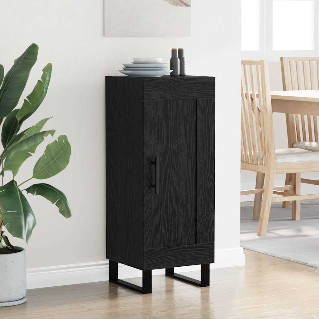 Sideboard Black Oak 34.5 x 34 x 90 cm Engineered Wood and Iron