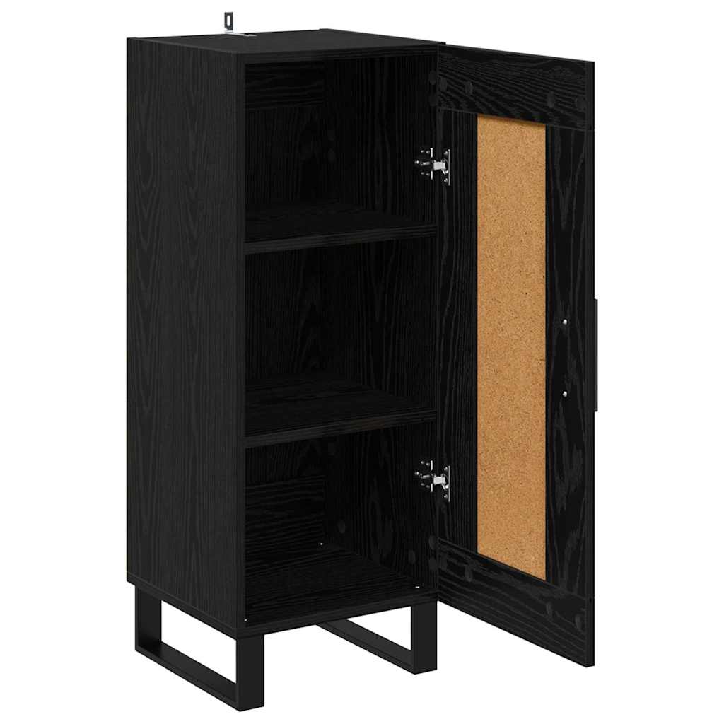 Sideboard Black Oak 34.5 x 34 x 90 cm Engineered Wood and Iron