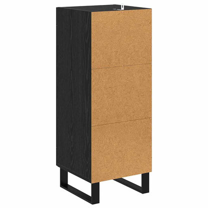 Sideboard Black Oak 34.5 x 34 x 90 cm Engineered Wood and Iron