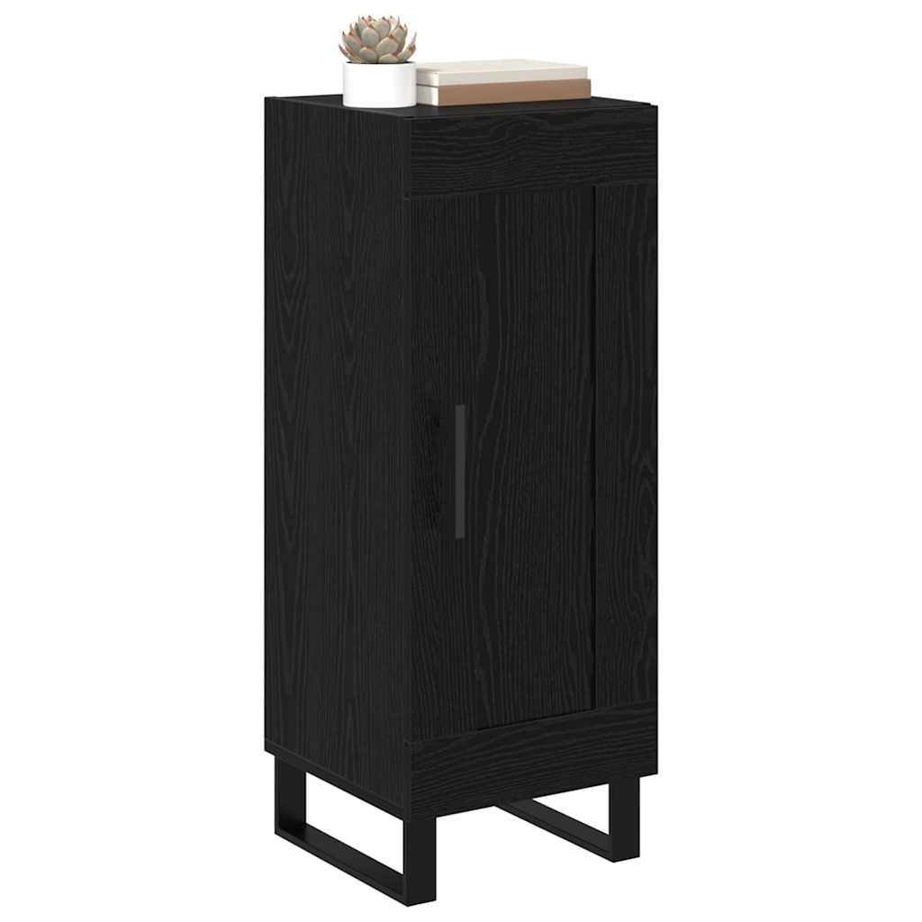 Sideboard Black Oak 34.5 x 34 x 90 cm Engineered Wood and Iron