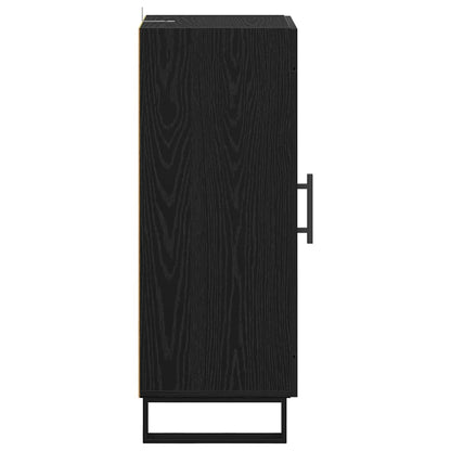 Sideboard Black Oak 34.5 x 34 x 90 cm Engineered Wood and Iron