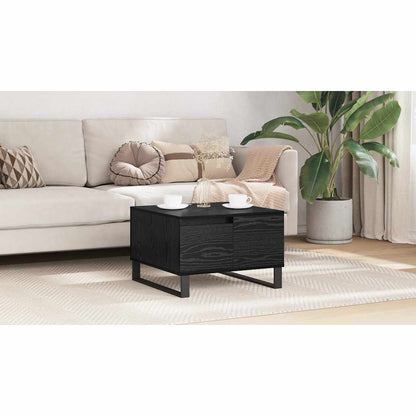 Coffee Table Black Oak 55 x 55 x 36.5 cm Engineered Wood