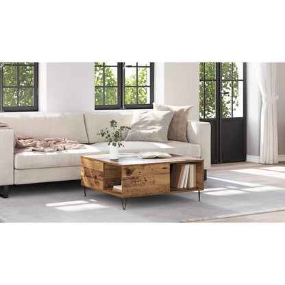 Coffee Table Old Wood 80 x 80 x 36.5 cm Engineered Wood