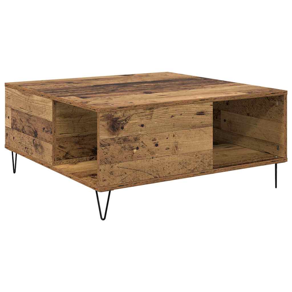 Coffee Table Old Wood 80 x 80 x 36.5 cm Engineered Wood
